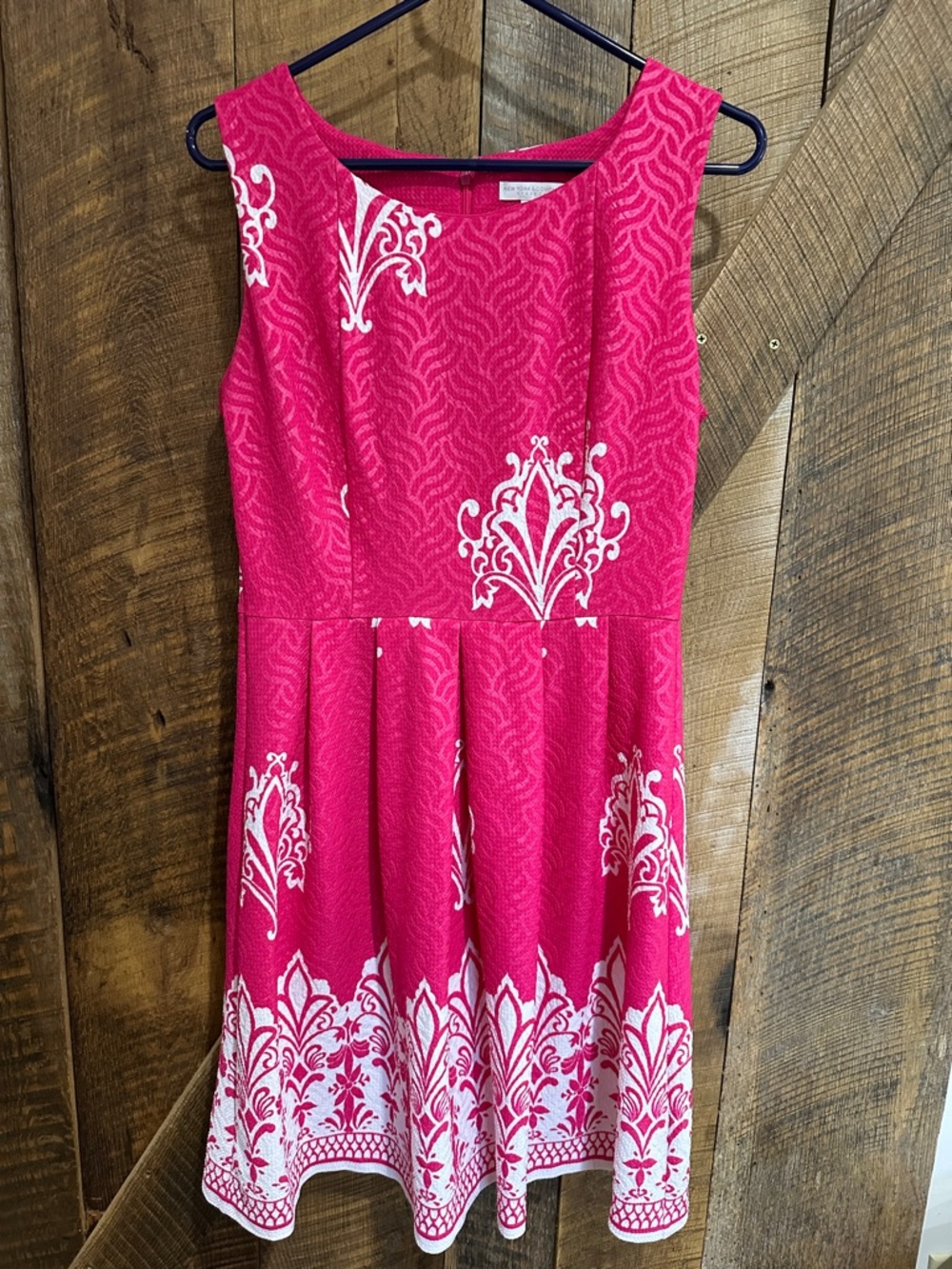Pink & White Print Dress by New York and Company Size M F04